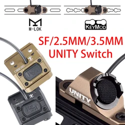 Interruptor de presión remota UNITY para Surefire M300 M600 2,5/3,5mm/botón de enchufe SF para DBAL-A2 PEQ15 láser compatible con riel Mlok Keymod de 20mm
