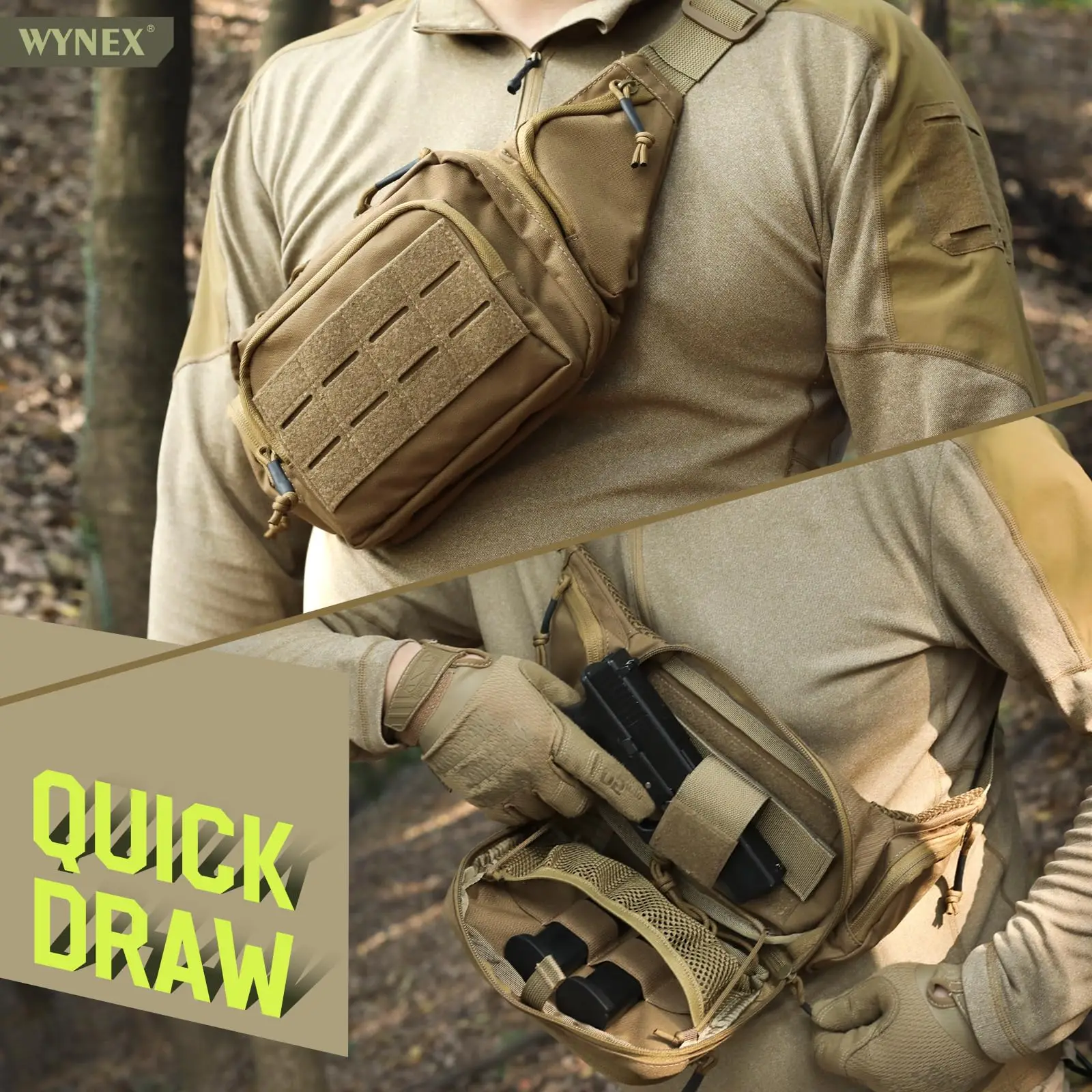 Riñonera táctica oculta para pistola, con funda Universal para pistola, riñonera EDC con Paracord ajustable, para hombres - imagen 4