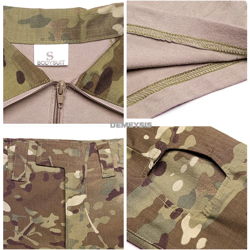 Trajes de camuflaje táctico, camisas cómodas de manga larga, conjuntos de pantalones Cargo, entrenamiento de combate, uniforme deportivo de Paintball, trajes Ghillie - imagen 5