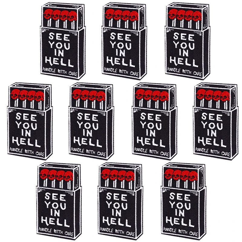 10 unids/lote Punk calavera Metal parche bordado positivo hierro en parche diseño motivacional chaqueta vaquera chaleco Edgy decoración de desempañamiento - imagen 4