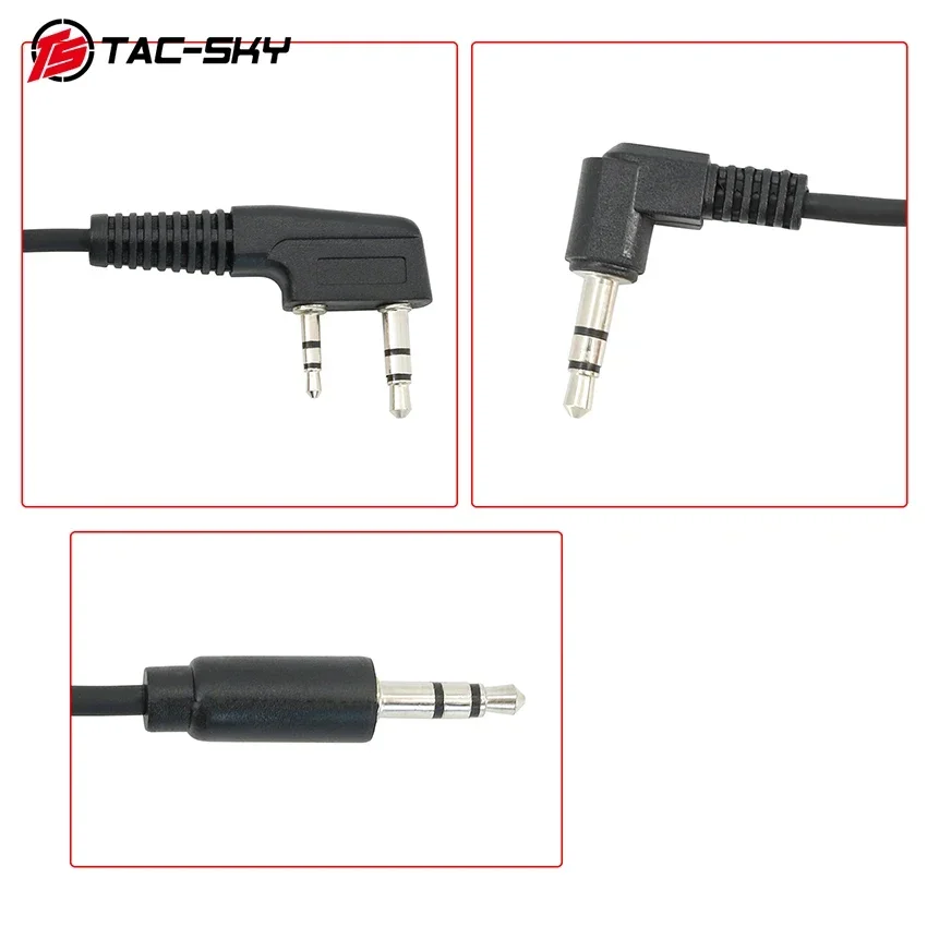 TS TAC-SKY Compatible con auriculares con cancelación de ruido HowardTactical, micrófono, enchufe PTT K, enchufe de 2 pines a 3,5mm para walkie talkies Baofen - imagen 5