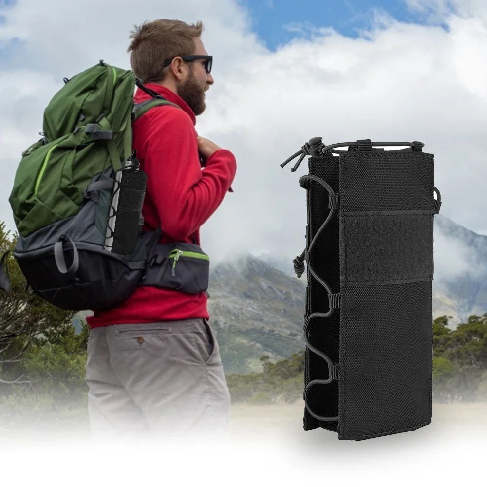 Cinturón para acampar al aire libre, soporte para hervidor, bolsa táctica Molle para botella de agua, bolsa para botella de viaje, portador 0.5L-2L - imagen 5