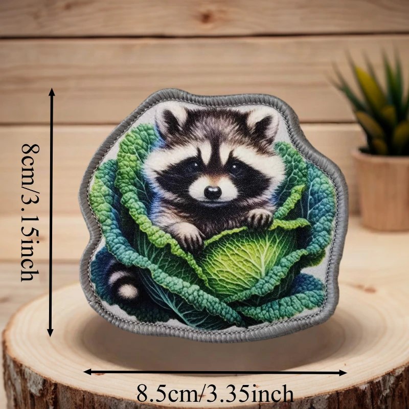 Parche táctico velcro mapache estampado para chalecos y brazaletes - imagen 3