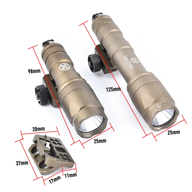 Surefir-linterna táctica SF M300A M600C, luz blanca para caza, Airsoft, arma, lámpara de explorador, M-LOK, montaje Keymod, Base de Metal, compatible con riel de 20mm - imagen 3