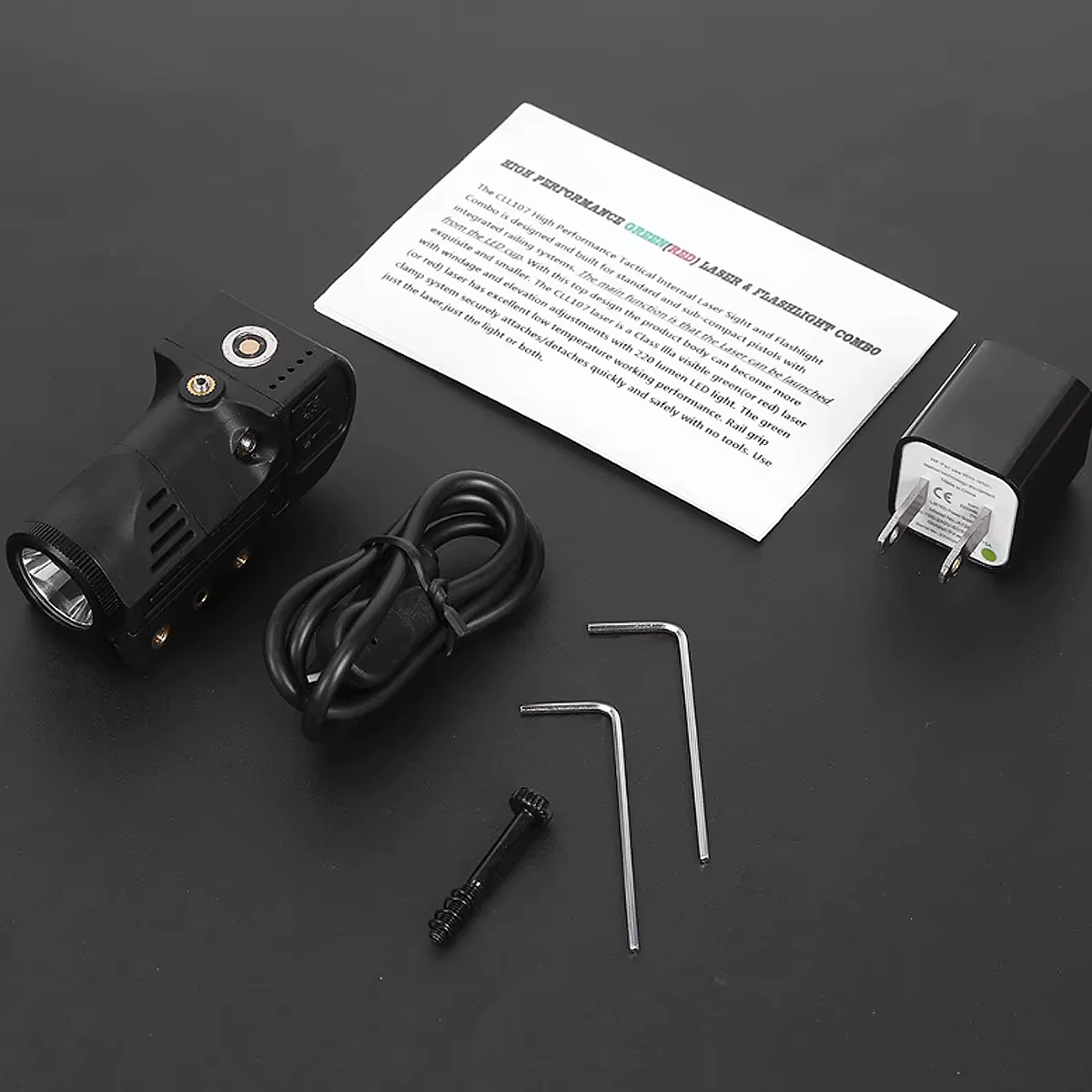 Glock linterna táctica potente recargable láser RGB carga magnética - imagen 3