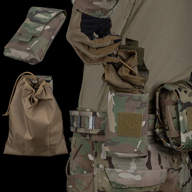 Riñoneras para caza al aire libre, bolsa táctica Molle con cordón, Hikinh, Camping, utilidad plegable, bolsa de almacenamiento de caída para reciclaje