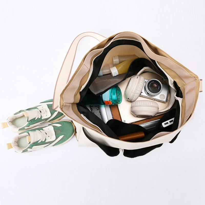 Bolsa de lona deportiva con borde enrollado, bolsas de Yoga para gimnasio, Fitness, Camping al aire libre, senderismo, bolso con zapatos, mochila escolar de viaje grande - imagen 5