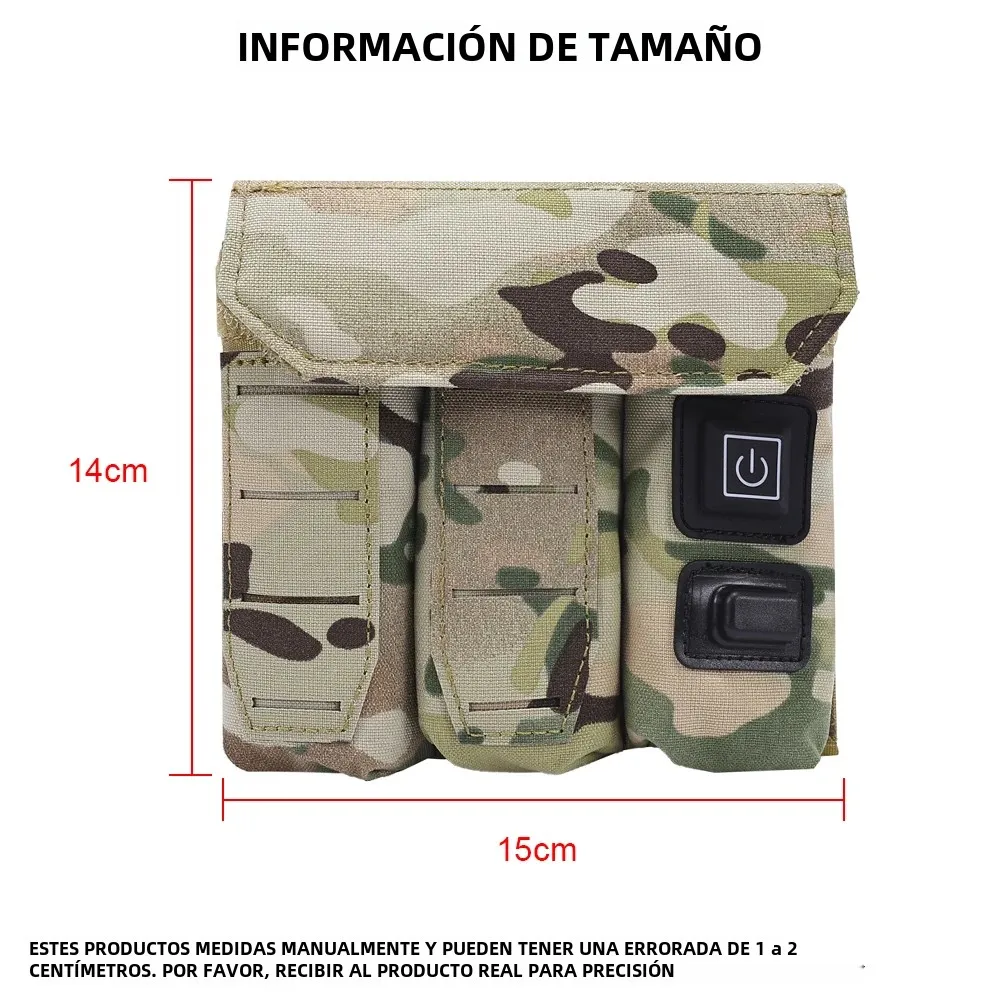 SINAIRSOFT-bolsa táctica Triple para cargador, funda con función más cálida para pistola, alimentación USB, temperatura ajustable, caza Airsoft, 9mm - imagen 5