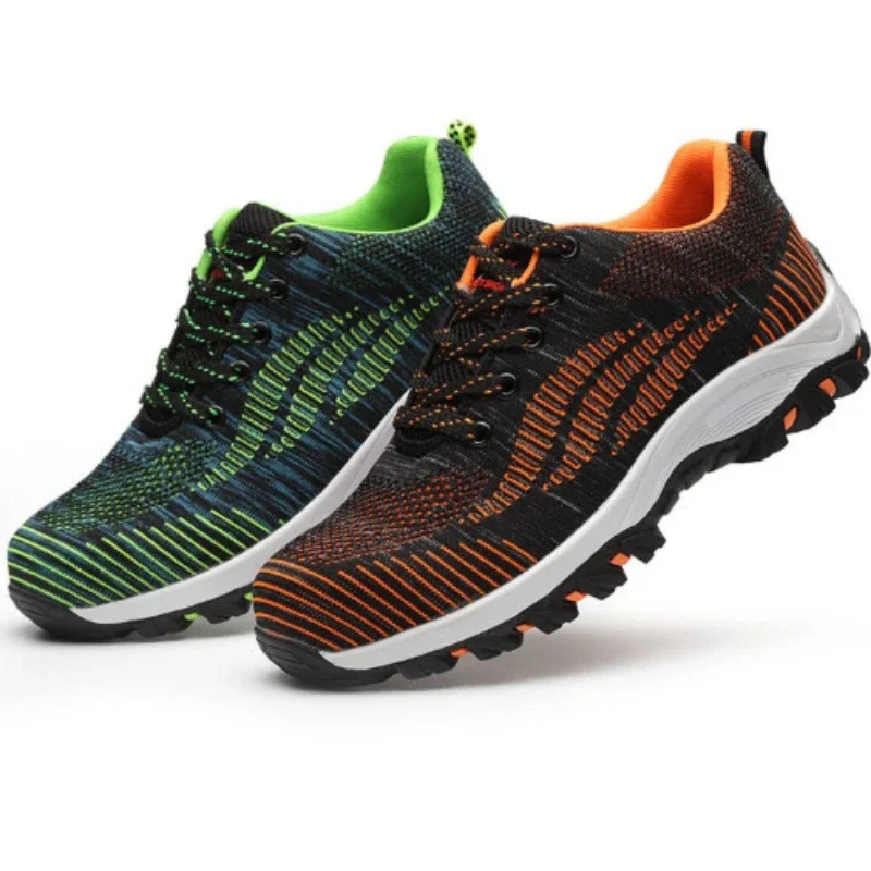 Zapatos de seguridad con puntera de acero para hombre, zapatos transpirables para el trabajo, botas de seguridad para construcción antideslizantes de acero a prueba de pinchazos para exteriores - imagen 3