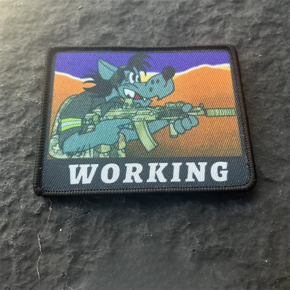 Parche táctico de moral de trabajo, brazalete del ejército militar, equipo para exteriores, mochila, pegatina decorativa con gancho y bucle impreso - imagen 3