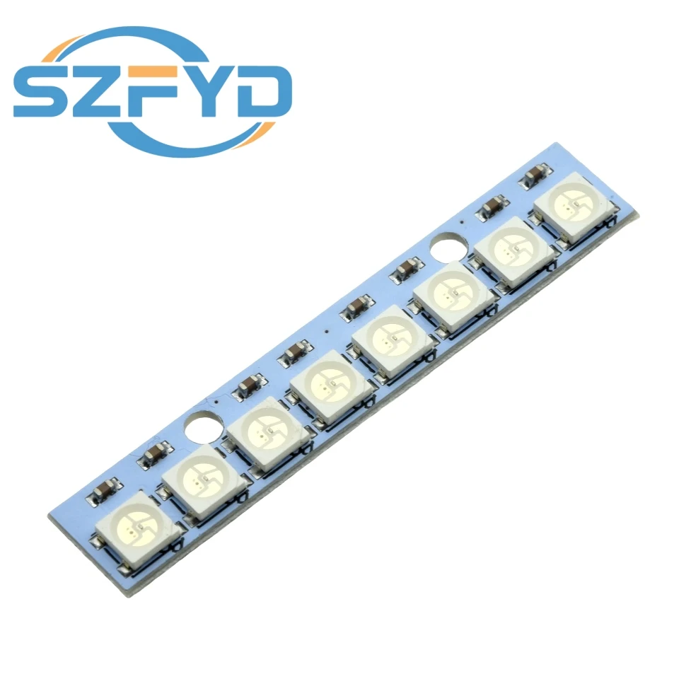 5/10/20/50/100 Uds 8*1Bit 8 Bits WS2812 5050 RGB módulo de Panel de lámpara LED completo 5V WS2812B LED de arco iris preciso para Arduino - imagen 5