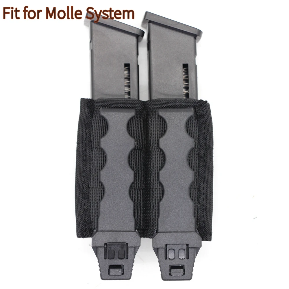 Bolsa doble para revistas FAST de 9MM, soporte táctico de liberación rápida para revistas de 9mm, bolsa Molle ligera - imagen 2