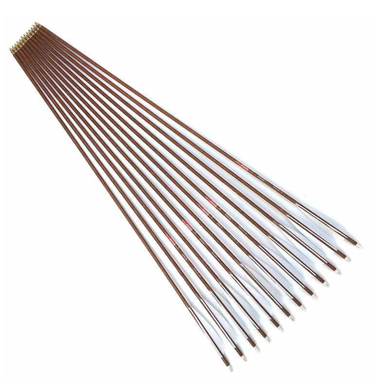 Linkboy tiro con arco flechas de carbono ID6.2mm Spine300-800 4 ''pluma de pavo compuesto recurvo arco tradicional flechas tiro 12 Uds - imagen 5