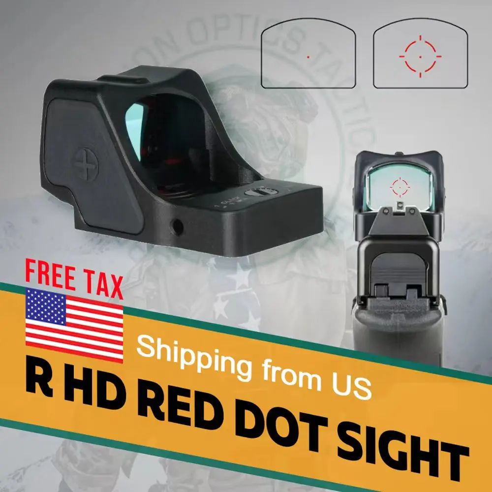 Edición superior RM-HD 2 Red Dot Sight 1X reflejo óptico 3.25MOA/55MOA retícula 7075 aluminio a prueba de golpes para GLOCK 9mm/7,62