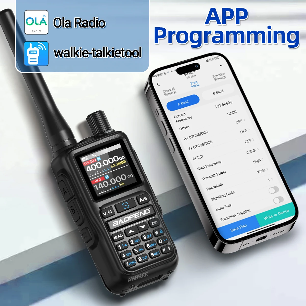Baofeng 5R MINI Walkie Talkie APP programación multibanda inalámbrica una frecuencia de copia de una tecla para senderismo al aire libre Radioaficionado tipo C - imagen 3