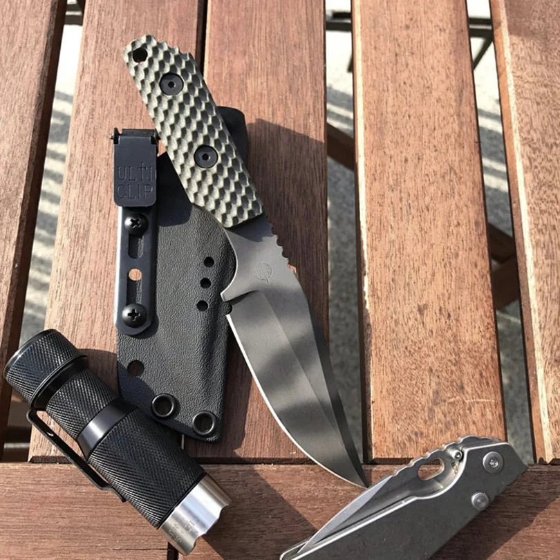 Material de acero inoxidable de 2 tamaños, cuchillo delgado, funda KYDEX, funda para cintura, abrazadera para cinturón con Clip Ulti, pieza de accesorios para hacer bricolaje - imagen 4