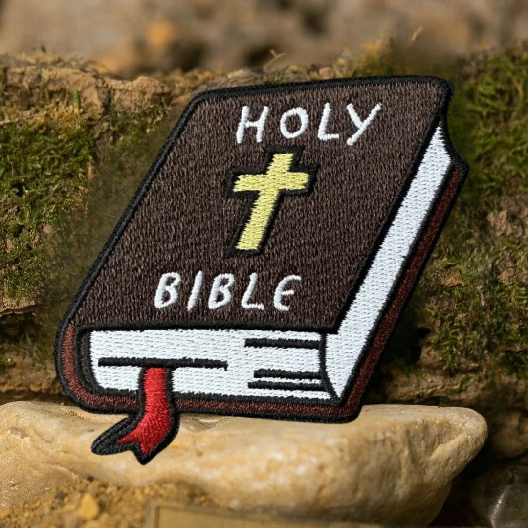 Parche HOLY BIBLE, insignia de moral táctica religiosa cristiana, pegatina para mochila militar, parches de gancho y bucle bordados, ropa - imagen 5