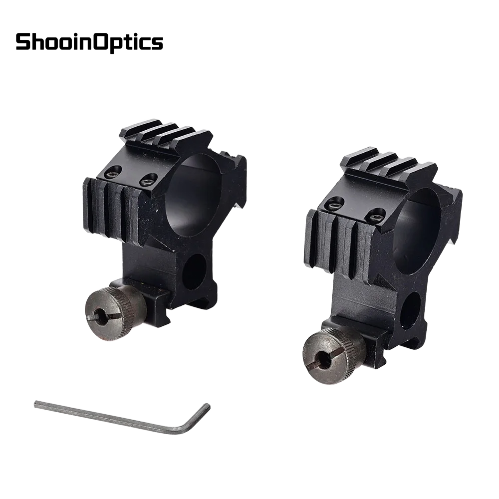 Anillos de montaje de alcance táctico de aluminio, Base de riel de 20mm, soporte de óptica duradero para miras de Rifle de caza - imagen 4