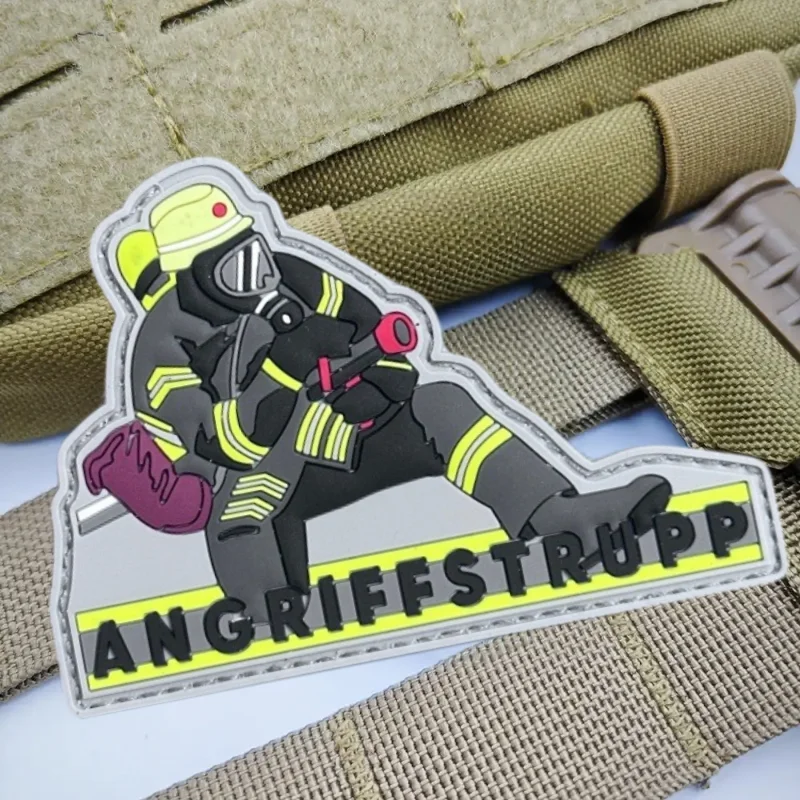 Parche de PVC 3D de lucha contra bomberos, chaleco táctico, insignia de moral con gancho y bucle, pegatina decorativa para mochila, parches para brazalete para ropa - imagen 5