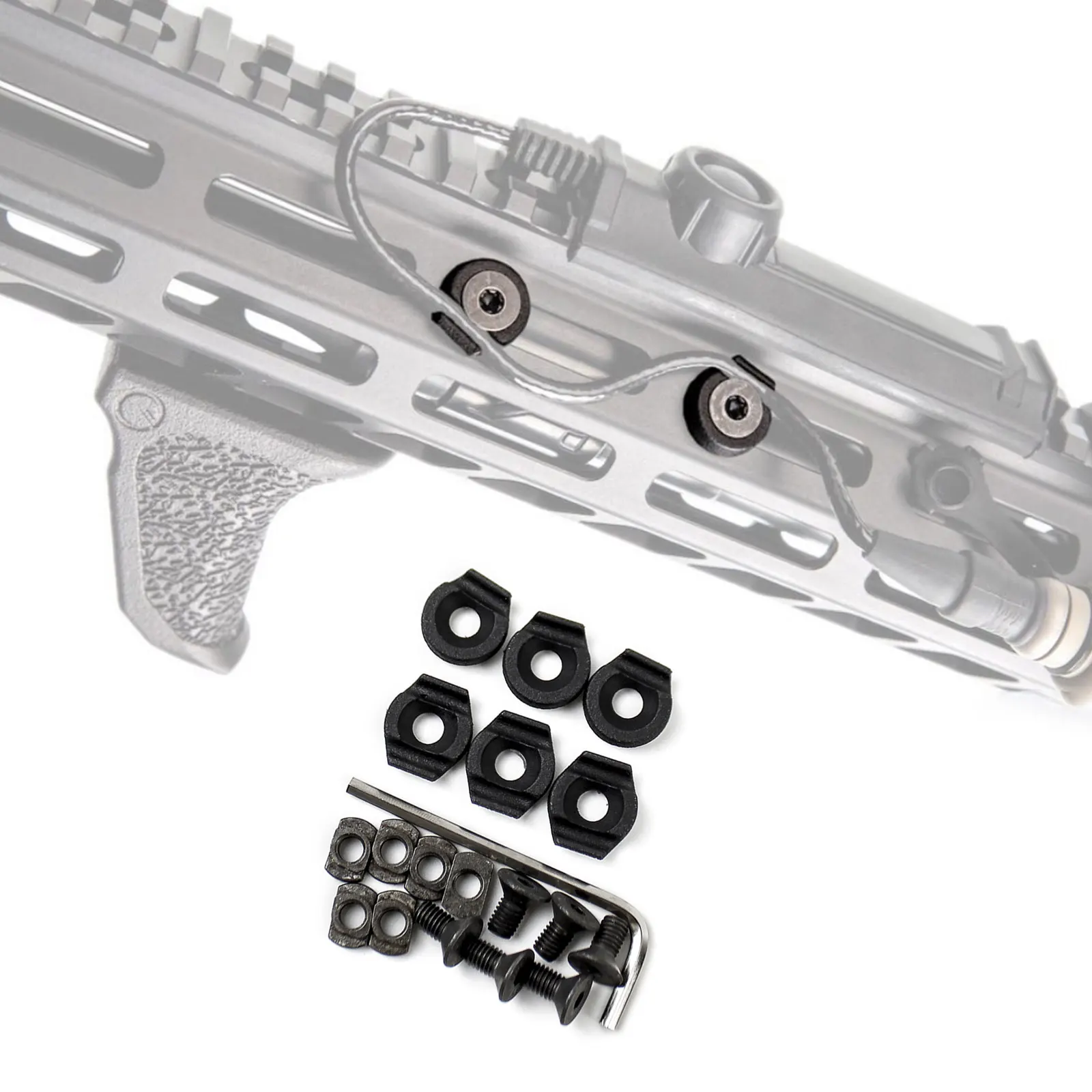 SOTAC-GEAR 3 uds MLOK interruptor Cable Clip sistema guía de alambre para M300 M600 PEQ gestión de cables de luz riel Picatinny Metal/nylon - imagen 5