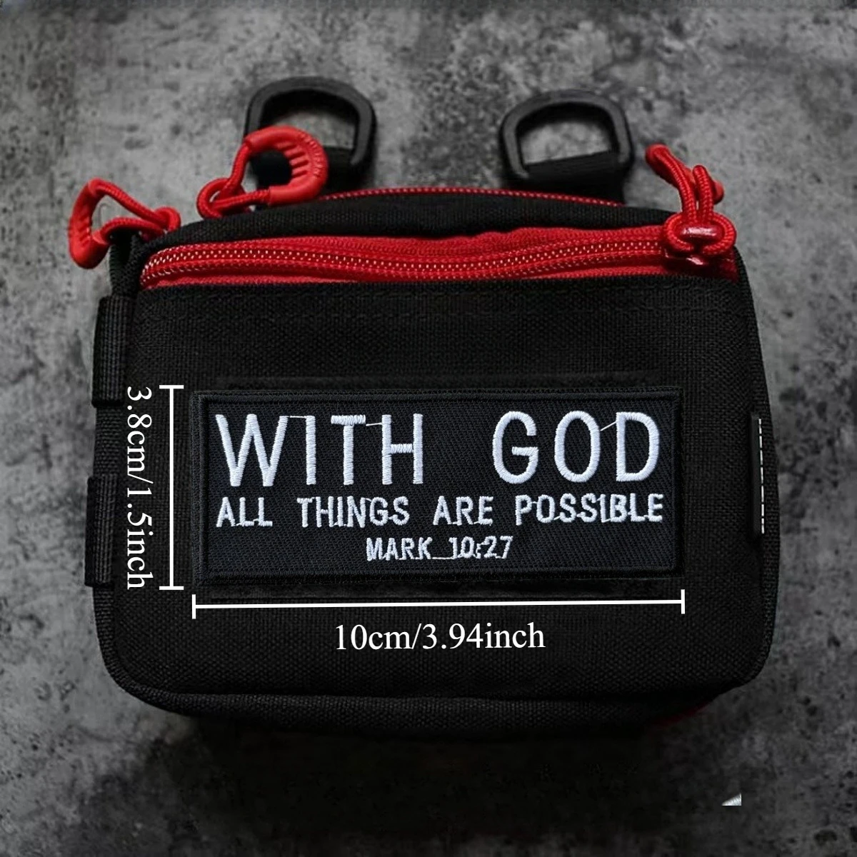 MARK 10:7, parches de gancho y bucle bordados para versículo bíblico para ropa, insignia de moral militar, pegatina decorativa para mochila táctica - imagen 3