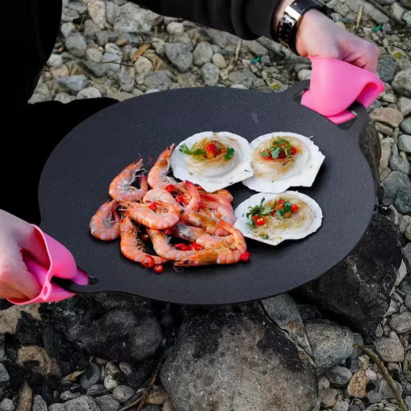 Sartén para parrilla de barbacoa al aire libre, bandeja antiadherente para hornear, placa para parrilla Roastig coreana, equipo de Camping - imagen 3