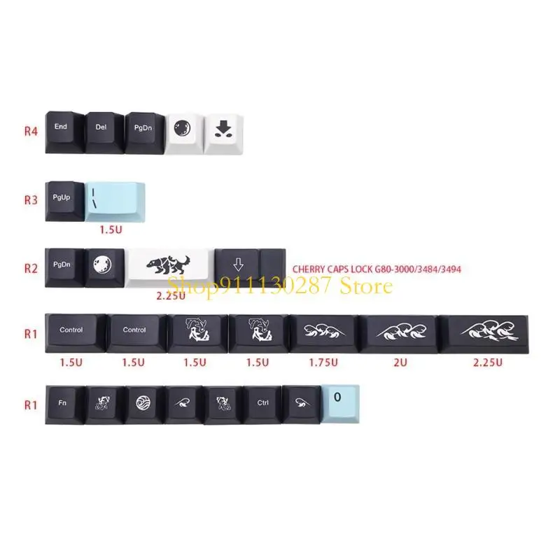 J1HC para teclas teclas PBT Callas perfil cerezo 5 lados Sub KeyCaps para Cherry MX 61/87/104 108 Keybo mecánico - imagen 4