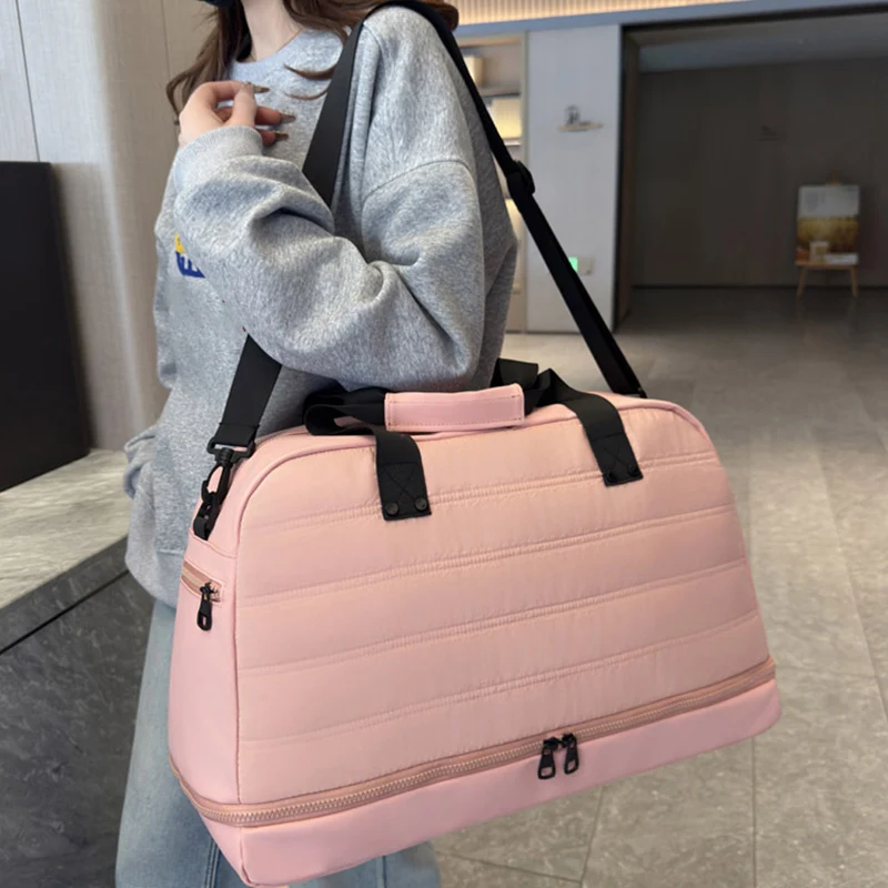 Bolsa de lona para gimnasio, bolsas deportivas húmedas y secas para Yoga, Fitness, viaje de mano con paquete de zapatos, senderismo al aire libre, Camping, bolso de equipaje - imagen 2