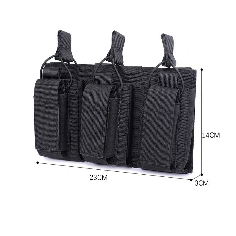 Chaleco táctico Molle de tres piezas para exteriores, bolsa de accesorios con Clip de subcarga, almacenamiento multifuncional, bolsa militar para balas de caza - imagen 2