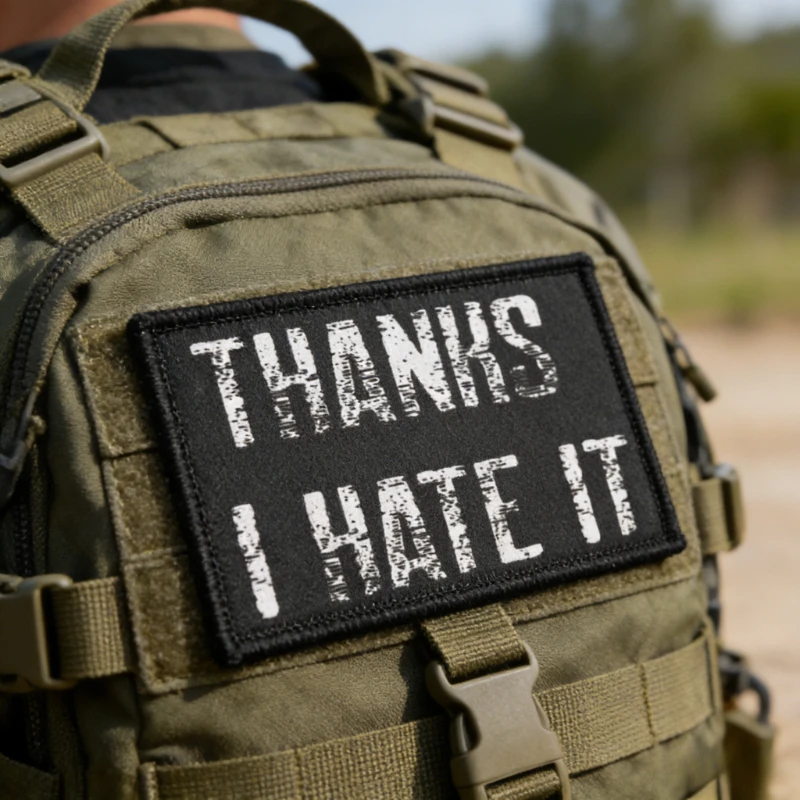 Parche táctico con gancho y bucle para insignia de moral "Thanks I Hate It" para chaqueta, mochila, apliques DIY - imagen 5