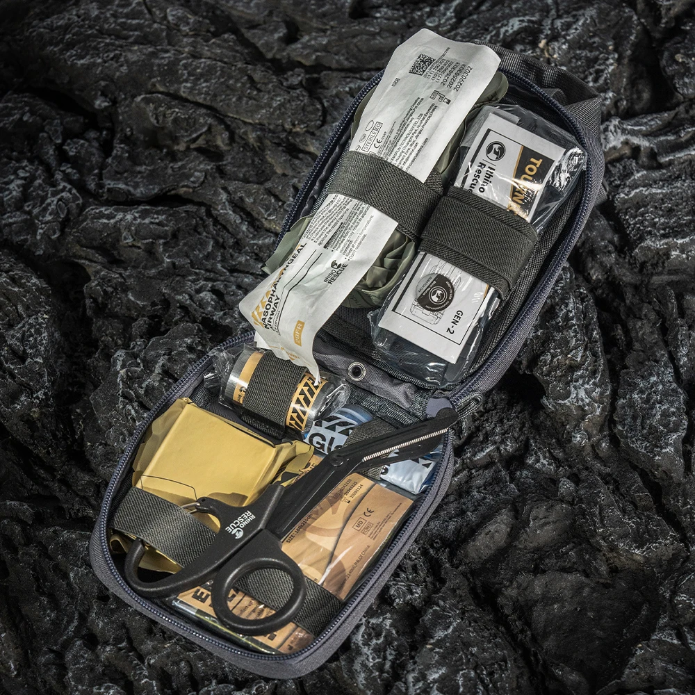 RHINO RESCUE CMS-Mini EDC Paquete de emergencia para exteriores Bolsa táctica con bolsillos de primeros auxilios Kit de supervivencia - imagen 2