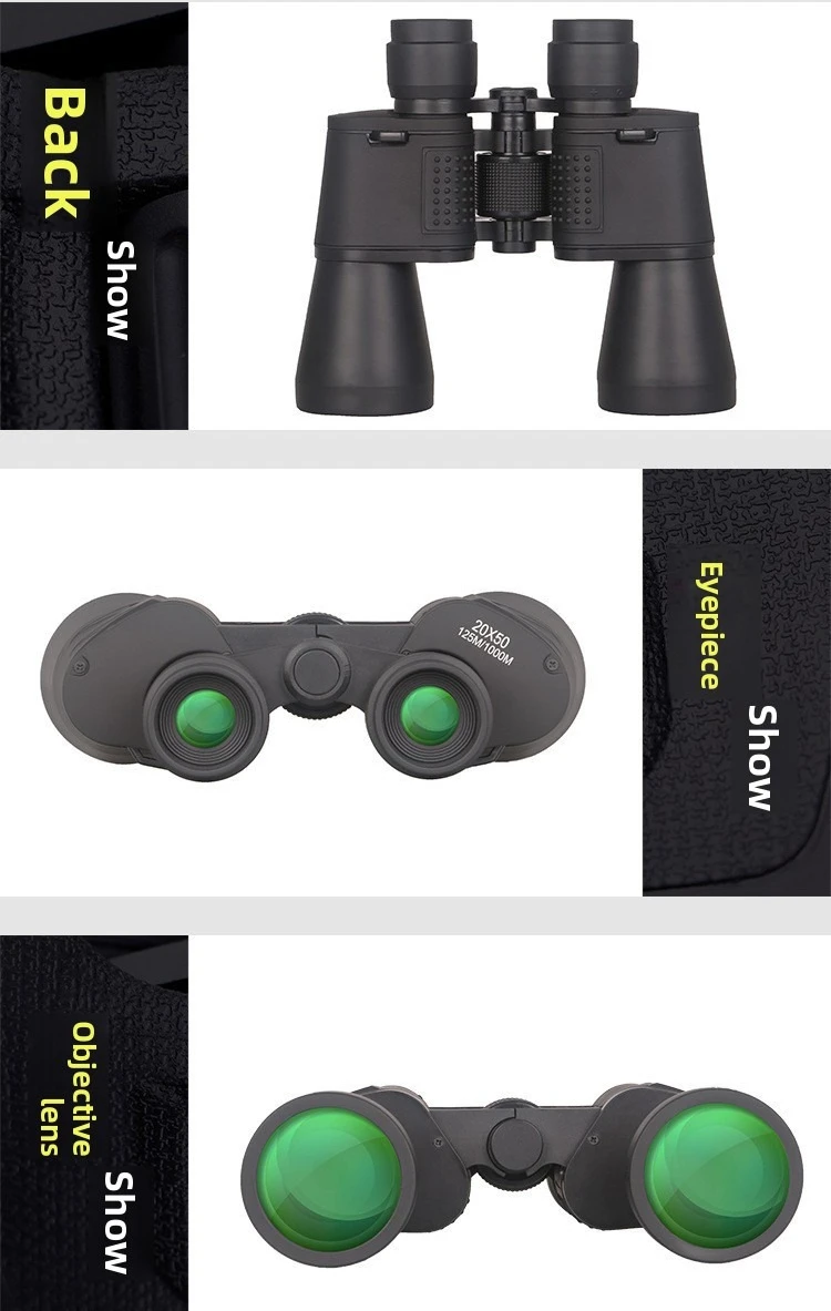 Binoculares de acampada de 20x50, telescopio de turismo con aumento de 10X HD, binoculares de caza para observación de aves y vida silvestre - imagen 4