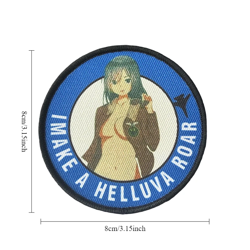 Insignia de moral de Chica de Anime japonés, parche táctico Airsoft impreso con gancho y bucle, brazalete militar, ropa, pegatinas decorativas para mochila - imagen 5