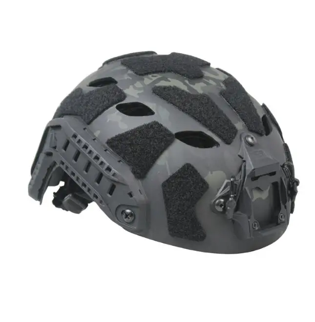 Casco de seguridad perforado MCBK negro de camuflaje de fibra de carbono SF para exteriores - imagen 5