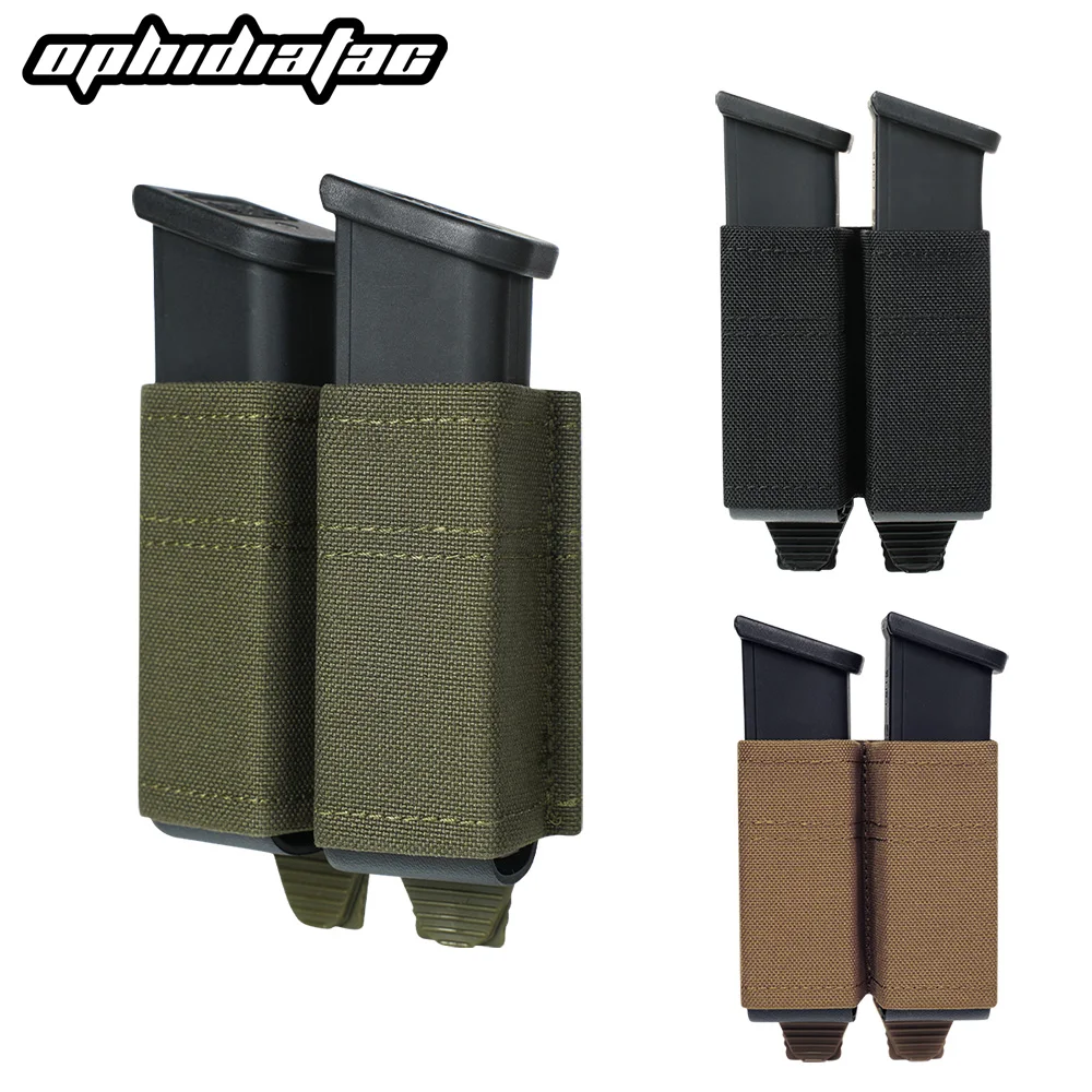 OPHIDIANTAC FAST-Bolsa Mag individual/doble de 9MM, bolsa MOLLE Mag para caza, juegos CS, soporte suave de aire con Clip de soporte de nailon - imagen 2