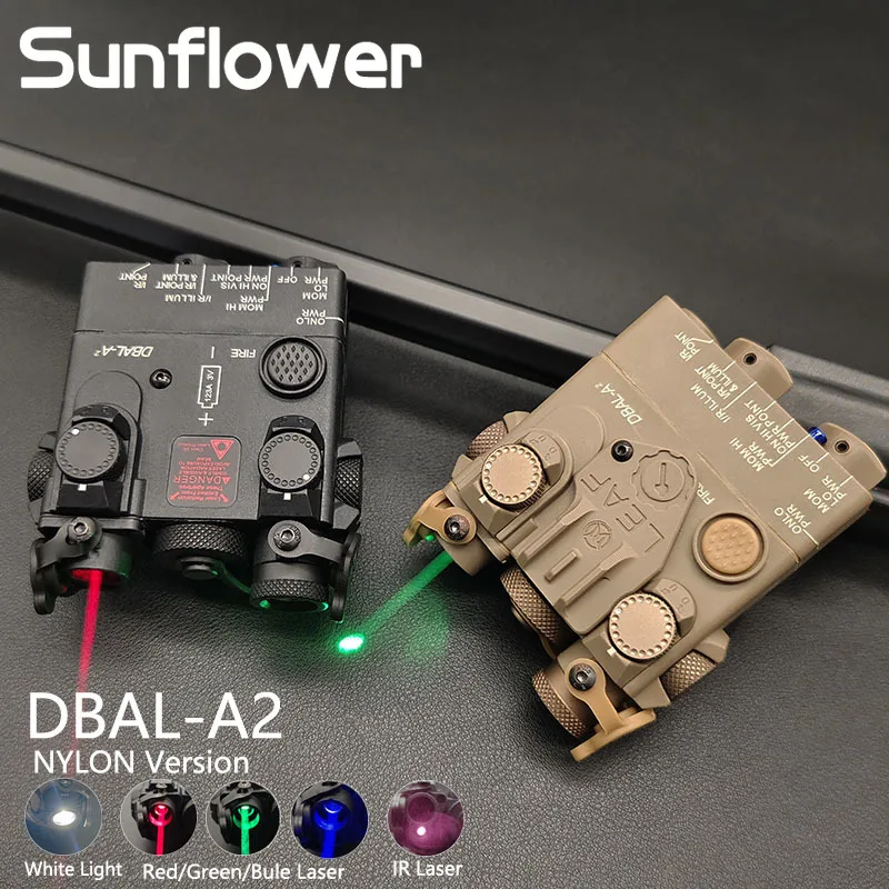 Airsoft-DBAL-A2 táctica láser IR, luz estroboscópica para arma de caza, rojo y verde, DBAL, PEQ15 - imagen 2