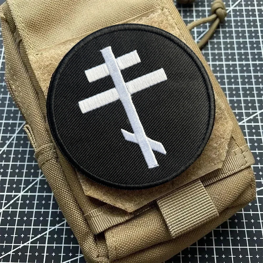Parche táctico de Cruz ortodoxa rusa para ropa, insignia de moral, parche bordado con gancho y bucle, brazalete militar, mochila, pegatinas para sombrero - imagen 3