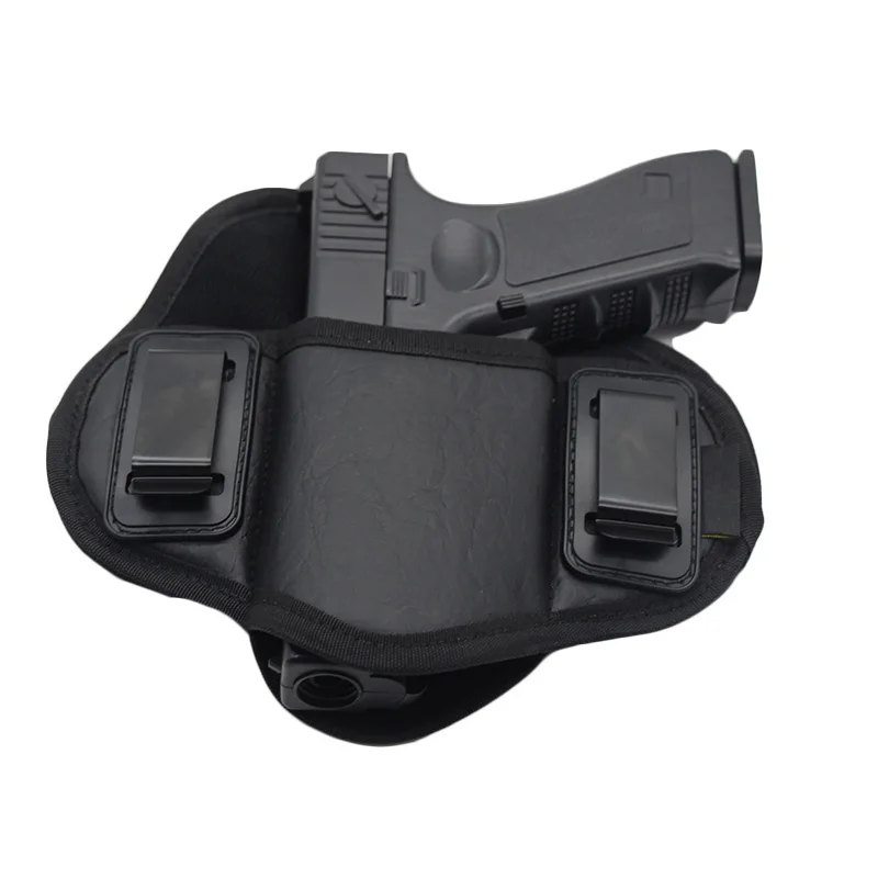 Funda táctica de transporte oculta para pistola, funda de cuero PU para pistola IWB, compatible con G 17 18C 19 22 43X M9 P226 M & P Shield XDs Taurus PT111 - imagen 3
