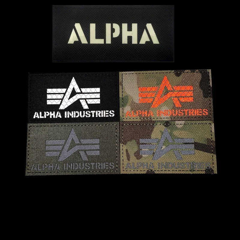 Parche militar bordado alfa, pegatina de mochila,accesorio táctico, parches reflectantes - imagen 2