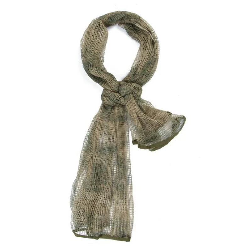 Velo de francotirador, bufanda táctica para el cuello, bufandas de camuflaje del bosque, red de malla de camuflaje del desierto Shemagh para deportes al aire libre salvajes militares - imagen 4