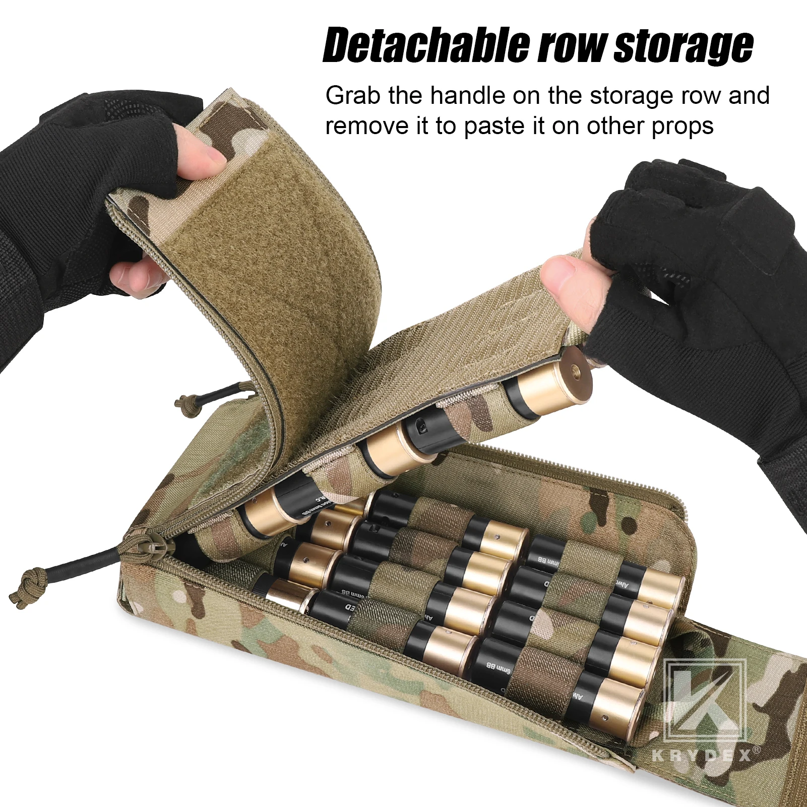 KRYDEX-soporte para cartuchos de escopeta, 24 balas, gancho táctico, bolsa para cartuchos, 8 calibre, 12 calibre, bolsa para munición Molle, accesorios de caza - imagen 4