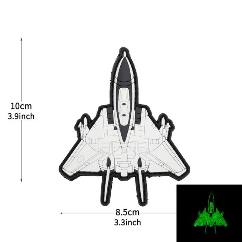 Parche de PVC de la serie Bomber Fighter, insignia de moral de helicóptero, parches adhesivos para mochila con gancho y bucle que brillan en la oscuridad para ropa - imagen 2