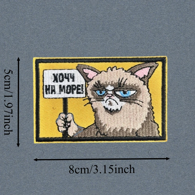 Parche bordado de gato Go To Beach, chaleco táctico, insignia de moral con gancho y bucle, pegatinas decorativas para mochila, parches para brazalete para ropa - imagen 3