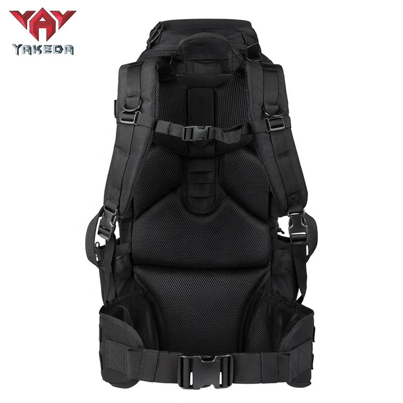 YAKEDA-mochila táctica de gran capacidad para deportes al aire libre, Bolsa duradera y transpirable para acampar, senderismo y montaña, 65L, 1000D - imagen 4