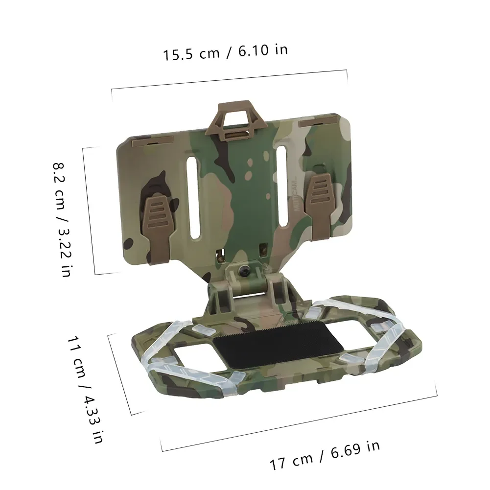 Tablero de navegación plegable táctico MOLLE, chaleco de caza Airsoft, aparejo de pecho, soporte para teléfono móvil, mapa, Panel administrador, bolsa para IPhone - imagen 4