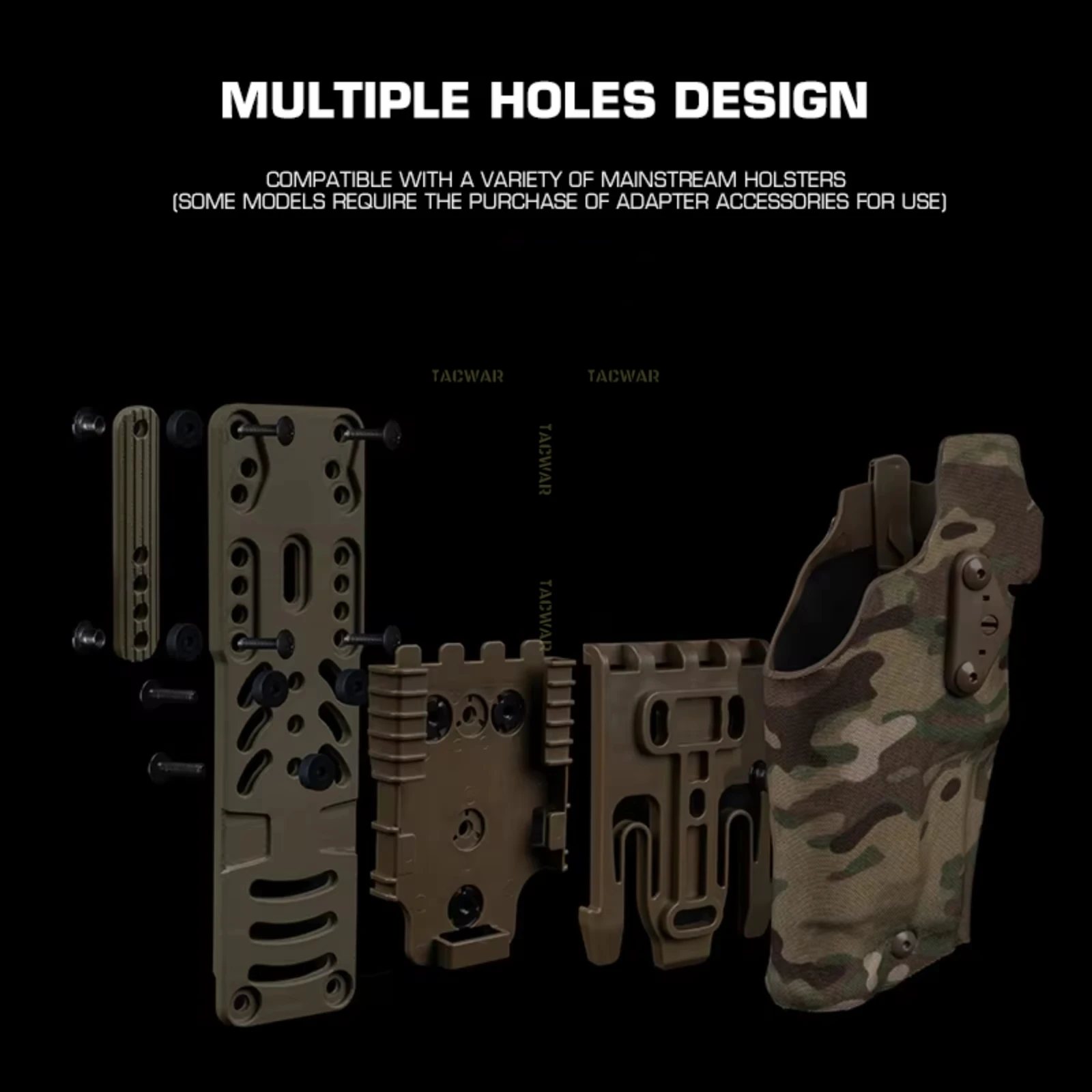 Plataforma de transporte de pierna abatible 2,0, adaptador de funda Modular de pistola táctica con correa de caída, Compatible con accesorios QLS Airsoft - imagen 5