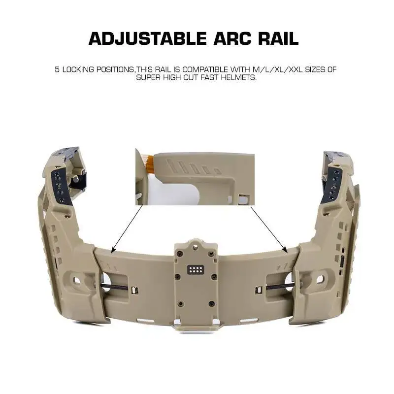 Juego de rieles de arco táctico Modular con caja de batería, luces LED de señal de cabeza roja/blanca/Ir para casco rápido de corte súper alto, equipo Airsoft - imagen 5