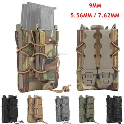 Bolsas magnéticas de caza de 5,56mm, 7,62mm y 9mm, bolsas tácticas ajustables para Rifle de tiro de Paintball, bolsas para revistas, linterna Molle, bolsa para cuchillos