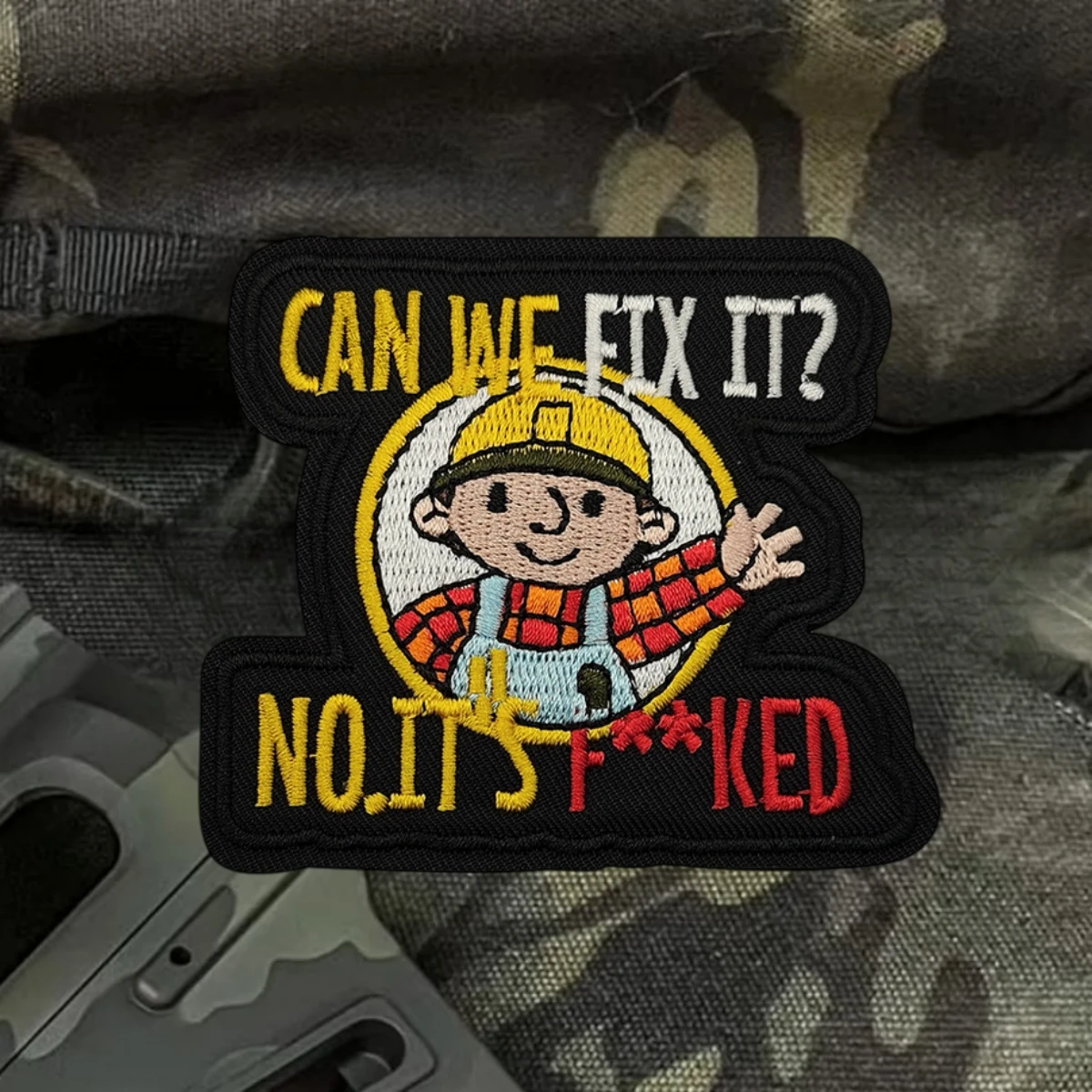 "¿Puede arreglo?" Parche táctico de moral de reparador, parches bordados con gancho y bucle, mochila, pegatina personalizada del ejército militar - imagen 5