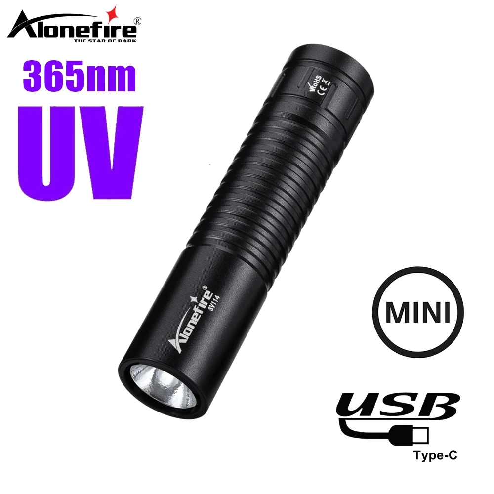 Linterna UV recargable por USB para detección de manchas y tiña